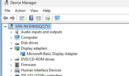 Device Manager after: AMD Radeon(TM) Graphics removed from Display Adapters