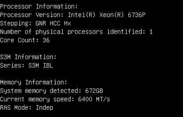 Memory summary after the change, showing one missing 96GB module