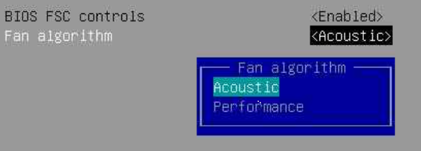 BIOS FSC controls fan algorithm setting