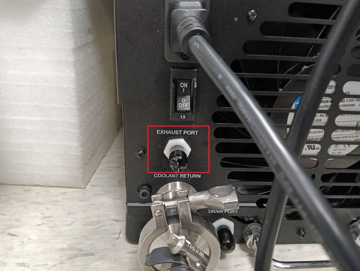 EXHAUST PORT connector on the rear of the BOYD RAA32-10U21 CDU